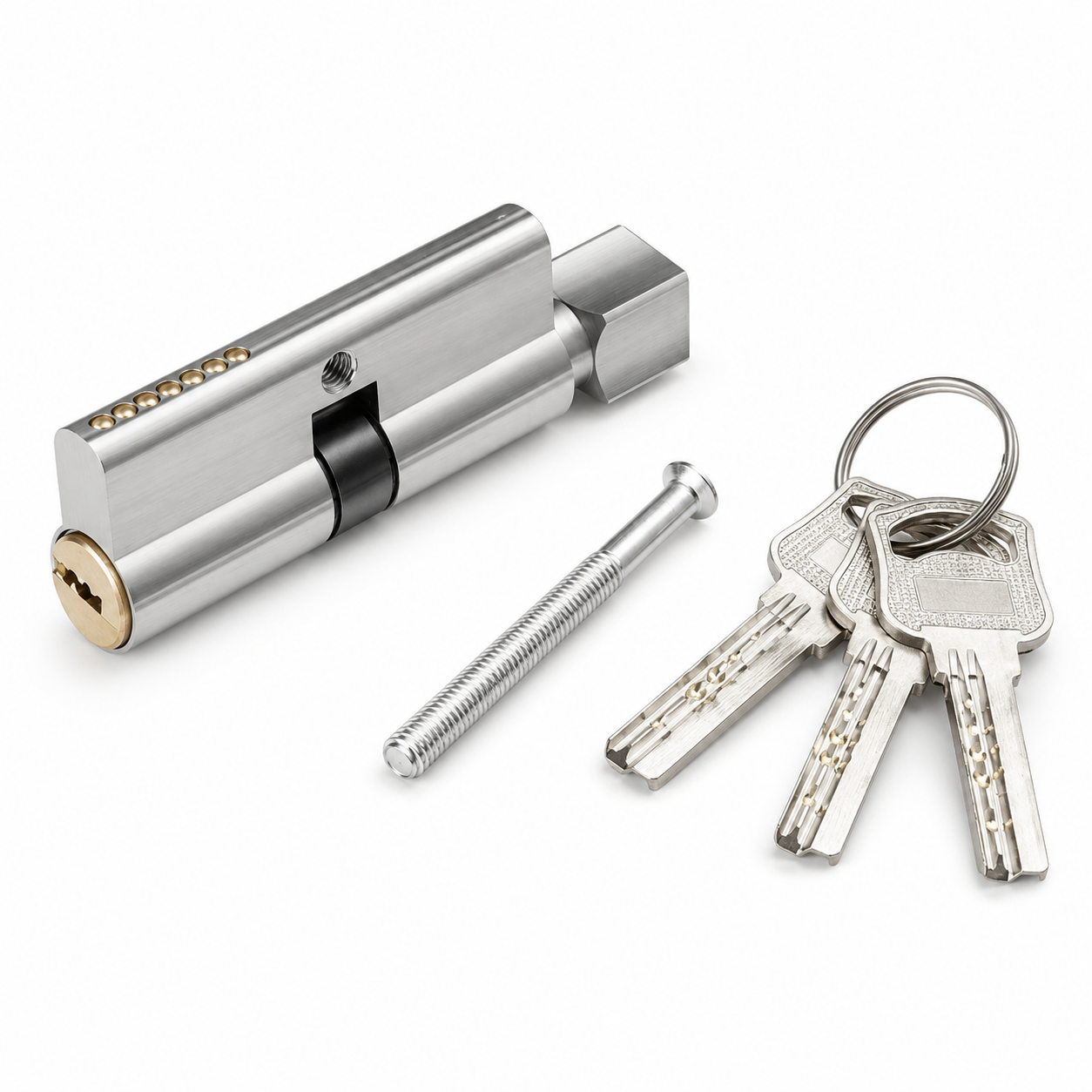 Schließzylinder 70 mm Silber mit 3 Schlüsseln